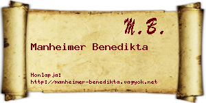 Manheimer Benedikta névjegykártya